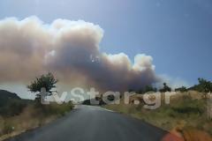 Μεγάλη φωτιά στην Εύβοια. Εκκενώθηκε προληπτικά χωριό (φωτογραφίες)