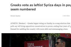 Reuters: Τελειώνουν οι μέρες της αριστερής κυβέρνησης..