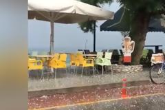 Ο καιρός τρελάθηκε - Χαλάζι στο Πήλιο, ανεμοθύελλα στη Λάρισα