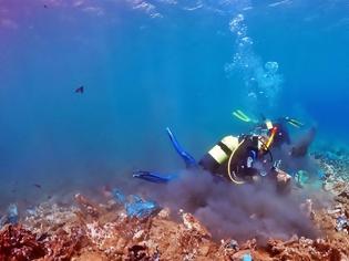 Φωτογραφία για Πλαστικά «κοράλια» στην Άνδρο: Παραμένουν στο βυθό τα σκουπίδια από την παράνομη χωματερή