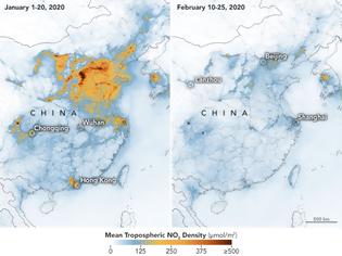 Φωτογραφία για NASA: Ο κορονοϊός μείωσε την ατμοσφαιρική ρύπανση στην Κίνα