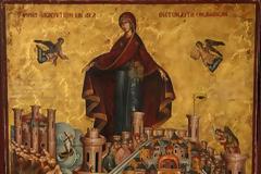 Χαῖρε, τῆς Ἐκκλησίας ὁ ἀσάλευτος πύργος, χαῖρε, τῆς Βασιλείας το ἀπόρθητον τεῖχος.