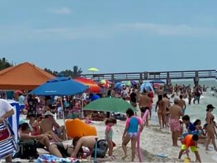 Φωτογραφία για ΗΠΑ: Συνωστισμός σε παραλία στη Φλόριντα - Έκλεισε μία εβδομάδα μετά το άνοιγμά της