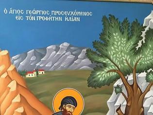 Φωτογραφία για Ο Άγιος Γεώργιος Καρσλίδης προσευχόμενος στον Προφήτη Ηλία