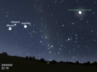 Φωτογραφία για Σελήνη, Κρόνος, Δίας και Διαστημικός Σταθμός απόψε στον νυχτερινό ουρανό