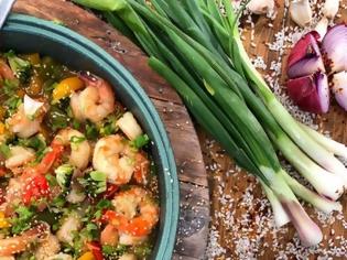 Φωτογραφία για Γλυκόξινες γαρίδες με ρύζι και λαχανικά