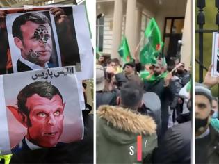 Φωτογραφία για Βρετανία: Συγκέντρωση με συλλήψεις έξω από τη γαλλική πρεσβεία κατά του Μακρόν