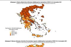 Πως κατανέμονται τα 334 νέα κρούσματα στην Ελλάδα. Ο χάρτης - Πρώτη πάλι η Αττική