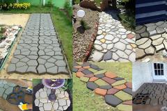 DIY Τσιμεντένια μονοπάτια - διαμορφώσεις κήπου με καλούπι