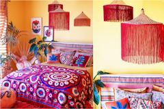 DIY Boho Φωτιστικό από ψάθινο καπέλο
