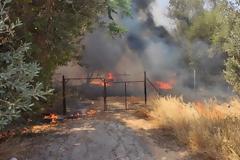 Φωτιά στη Νέα Κηφισιά: Βγήκαν στις αυλές οι κάτοικοι για να σβήσουν τις φλόγες