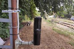 Πλέγμα ηλεκτρονικής φύλαξης στο σιδηροδρομικό μουσείο Θεσσαλονίκης.