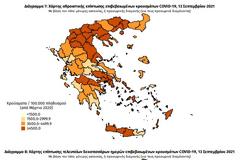 Κορoνοϊός: Μεγάλη αύξηση θανάτων. Η Θεσσαλονίκη πλησιάζει την Αττική σε αριθμό κρουσμάτων. Ο χάρτης