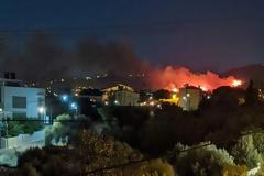 Ολονύχτια μάχη με τις φλόγες στη Νέα Μάκρη - Εντολή εκκένωσης στο Λιβίσι - Κάηκαν δύο σπίτια