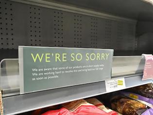 Φωτογραφία για Βρετανία: Άδεια τα ράφια στα σούπερ μάρκετ - 1 στους 3 δεν βρίσκει τρόφιμα