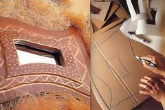 DIY Κορνίζες από χαρτόνι και στόκο
