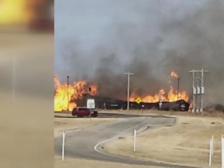 Φωτογραφία για ΗΠΑ: Φωτιά  προκλήθηκε μετά από εκτροχιασμό τρένου.