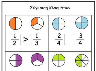 Φωτογραφία για Μαθηματικά Ε΄ τάξης - Ενότητα 3 - Κεφάλαιο 17ο Σύγκριση και διάταξη κλασμάτων