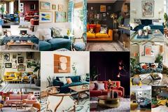 Μοντέρνα σαλόνια με βελούδινους καναπέδες