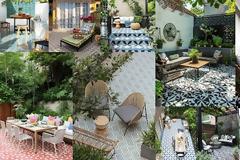 Διαμορφώσεις εξωτερικών χώρων με πλακάκια δαπέδου σε γεωμετρικά σχέδια