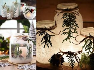 Φωτογραφία για Πως θα φτιάξετε ...χιονισμένα χριστουγεννιάτικα βάζα - κηροπήγια