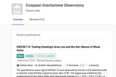 European Gravitational Observatory Recent publications.