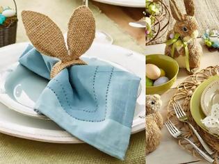 Φωτογραφία για DIY Πασχαλινοί κρίκοι για πετσέτες φαγητού από λινάτσα