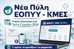 Farmakopoioi οδηγός: Νέα πύλη ΕΟΠΥΥ - ΚΜΕΣ από 2/6/2026