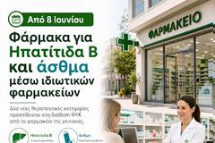 Από 8 Ιουνίου και φάρμακα για Ηπατίτιδα Β και άσθμα μέσω ιδιωτικών φαρμακείων