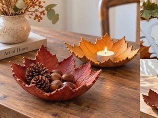 Φωτογραφία για DIY Διακοσμητικά μπωλ σε σχήμα φύλλου με έτοιμο πηλό