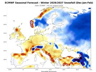 Φωτογραφία για Τι δείχνει ο χάρτης του ECMWF για τον επερχόμενο χειμώνα στην Ελλάδα