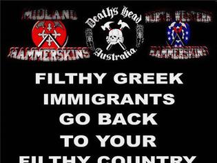 Φωτογραφία για ΠΡΟΣΟΧΗ ΠΡΟΠΑΓΑΝΔΑ: Κυκλοφορεί πλαστή αφίσα Λευκών Εθνικιστών της Αυστραλίας όπου δήθεν βρίζουν τους Έλληνες μετανάστες!!!