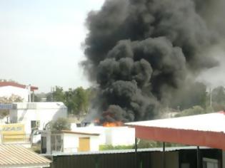 Φωτογραφία για Χαλκίδα: Στις φλόγες παραδόθηκε μάντρα αυτοκινήτων
