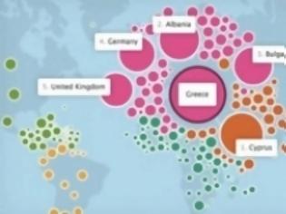 Φωτογραφία για Facebook: Χάρτης παρουσιάζει τις φιλίες μεταξύ των χωρών