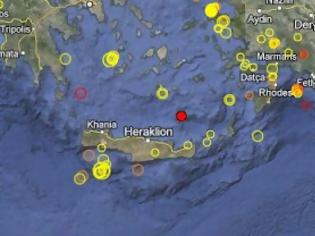 Φωτογραφία για Σεισμική δόνηση 3,2 Ρίχτερ βόρεια της Κρήτης