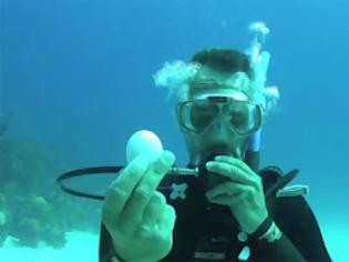 Φωτογραφία για VIDEO: Τι θα συμβεί αν σπάσεις ένα αβγό 20 μέτρα κάτω από τη θάλασσα;