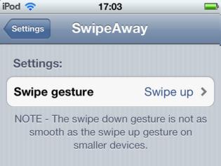 Φωτογραφία για SwipeAway: Cydia tweak free