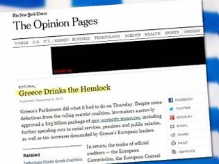 Φωτογραφία για New York Times: «Η Ελλάδα πίνει το κώνειο»