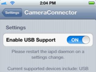 Φωτογραφία για CameraConnector: Cydia tweak