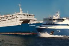 Μπλέξιμο του ««Θεόφιλος» και «Blue Star Patmos» στο λιμάνι Μυτιλήνης