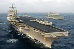 Άσκηση του Enterprise και εννέα πολεμικών πλοίων νότια από Καστελόριζο.Βίντεο