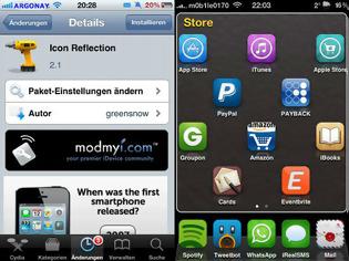 Φωτογραφία για Icon Reflection: Cydia tweak free