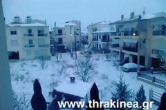Όλα λευκά στη Θράκη