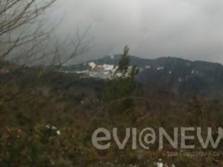 Φωτογραφία για Χαλκίδα: Στην πόλη έριχνε βροχή και στα βουνά ... χιόνι!
