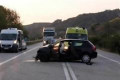 Εκτροπή οχήματος στην παλαιά Εθνική Οδό Πύργου-Πατρών