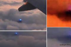 Μπλε UFO φαίνεται από το αεροπλάνο σε πτήση προς την Φλόριντα - Βίντεο