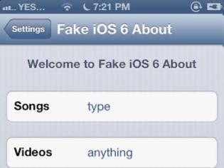 Φωτογραφία για Fake IOS 6 About: Cydia tweak free...φορτώστε την συσκευή σας....αέρα κοπανιστό