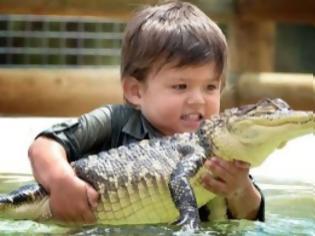 Φωτογραφία για 3χρονος παίζει με αλιγάτορα