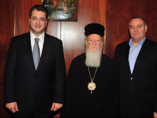 Φωτογραφία για Επίσκεψη του περιφερειάρχη κεντρικής Μακεδονίας Απ. Τζιτζικώστα στον οικουμενικό πατριάρχη