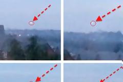 UFO πάνω από τα σπίτια Στο Nuneaton, Αγγλία